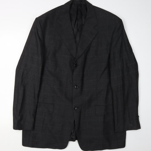 Milan Collection Men's Black Check Blazer Size 46R