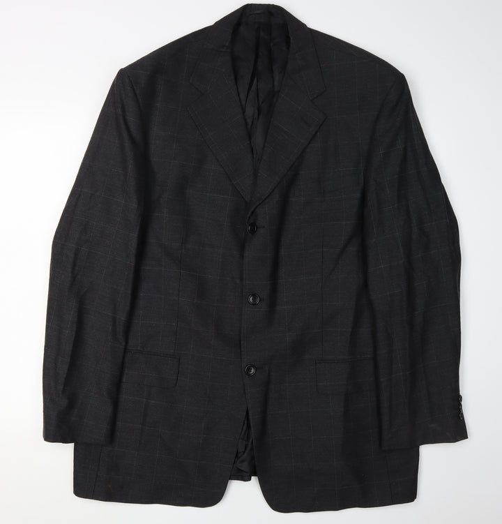 Milan Collection Men's Black Check Blazer Size 46R