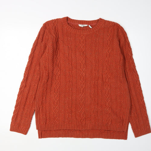 FatFace Women's Orange Pullover Crew Neck Jumper Size 12