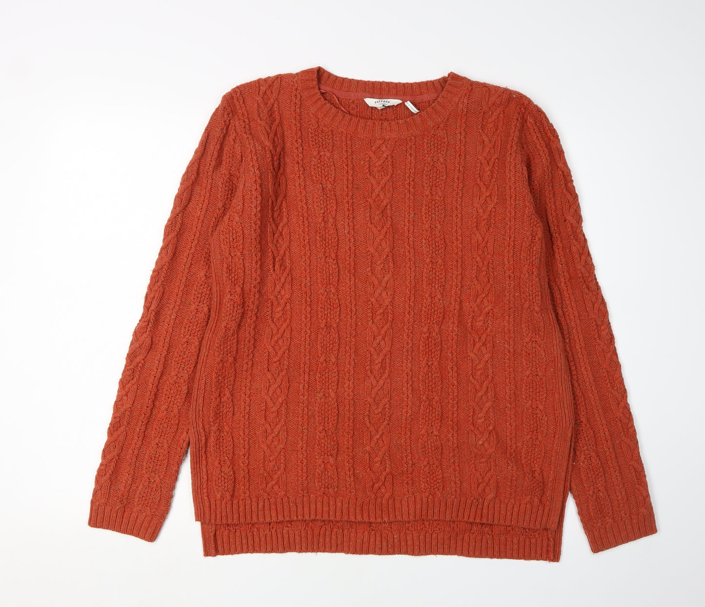 FatFace Women's Orange Pullover Crew Neck Jumper Size 12