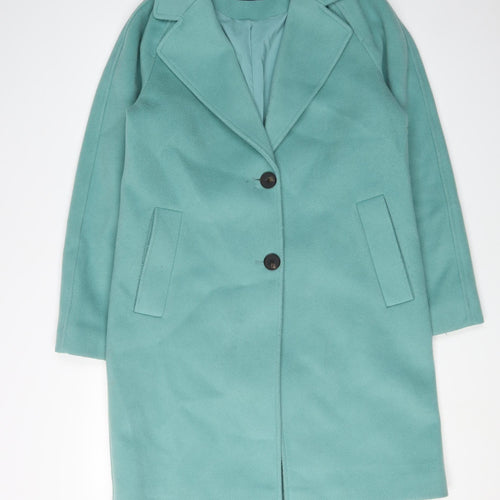 Marks and Spencer Women's Green Overcoat, Size 10