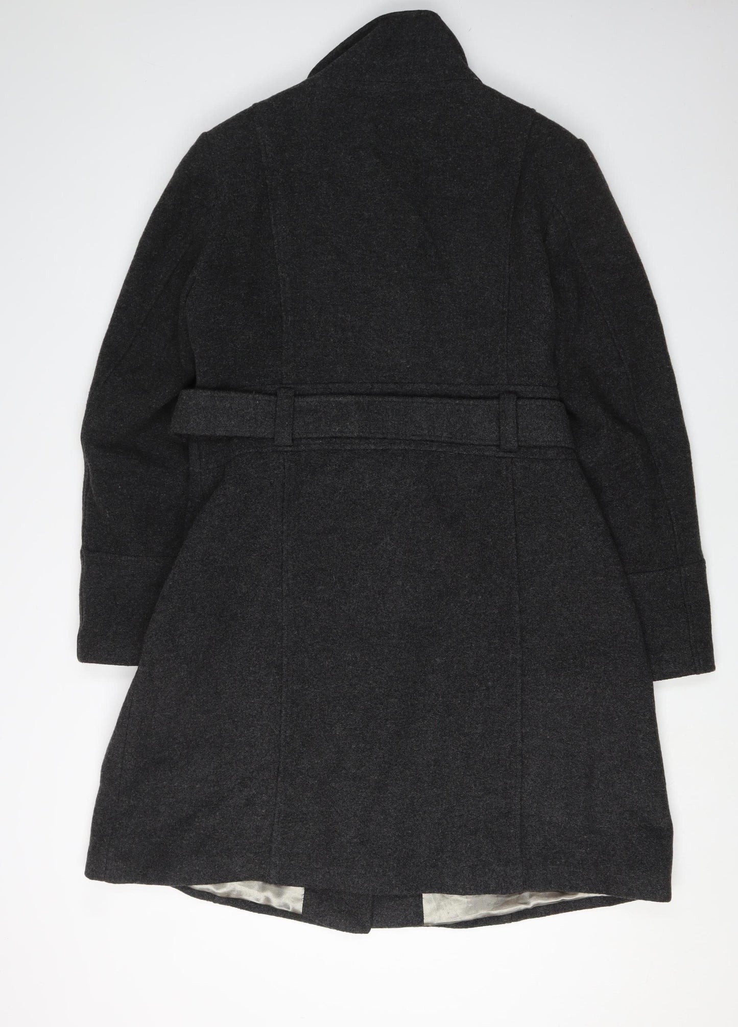 Sasha Women's Black Wool Blend Belted Overcoat Size 16
