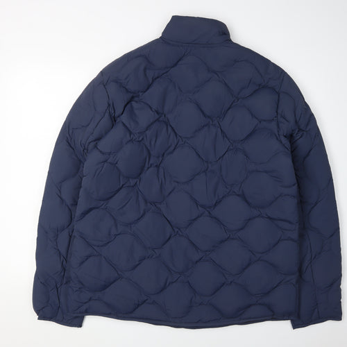Jaeger Men's Blue Puffer Jacket, Size L, Autumn Essential