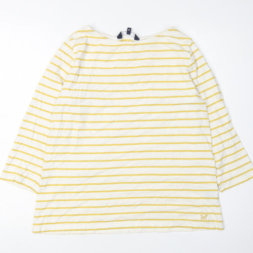 Crew Clothing Women’s Yellow Striped 3/4 Sleeve T-Shirt