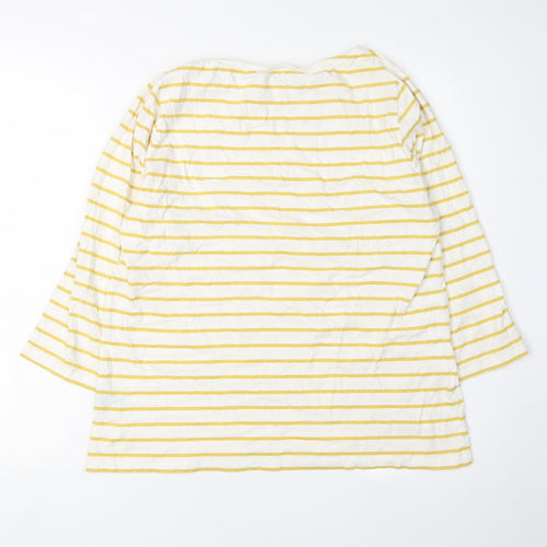 Crew Clothing Women’s Yellow Striped 3/4 Sleeve T-Shirt
