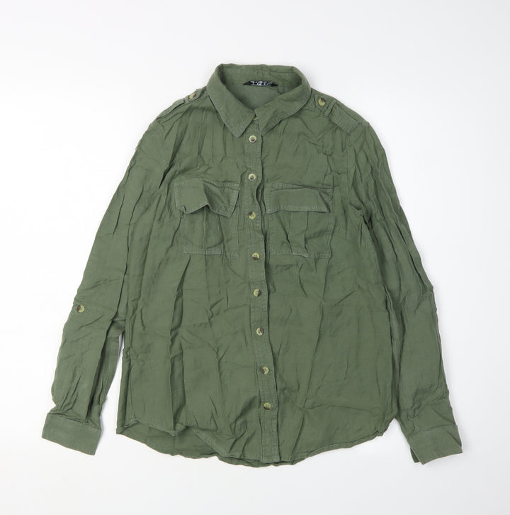 Select Women's Green Button-Up Shirt UK 6 - Casual Style