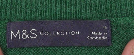 Marks and Spencer Women's Green Pullover Jumper, Size 18