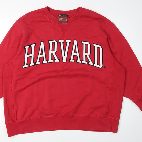 Zara Red Harvard Logo Unisex Sweatshirt - UK 12