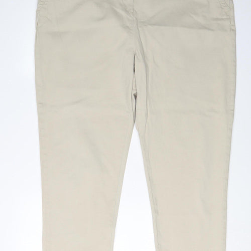 Peacocks Women Beige Khakis Jeans Size 18 Regular Fit