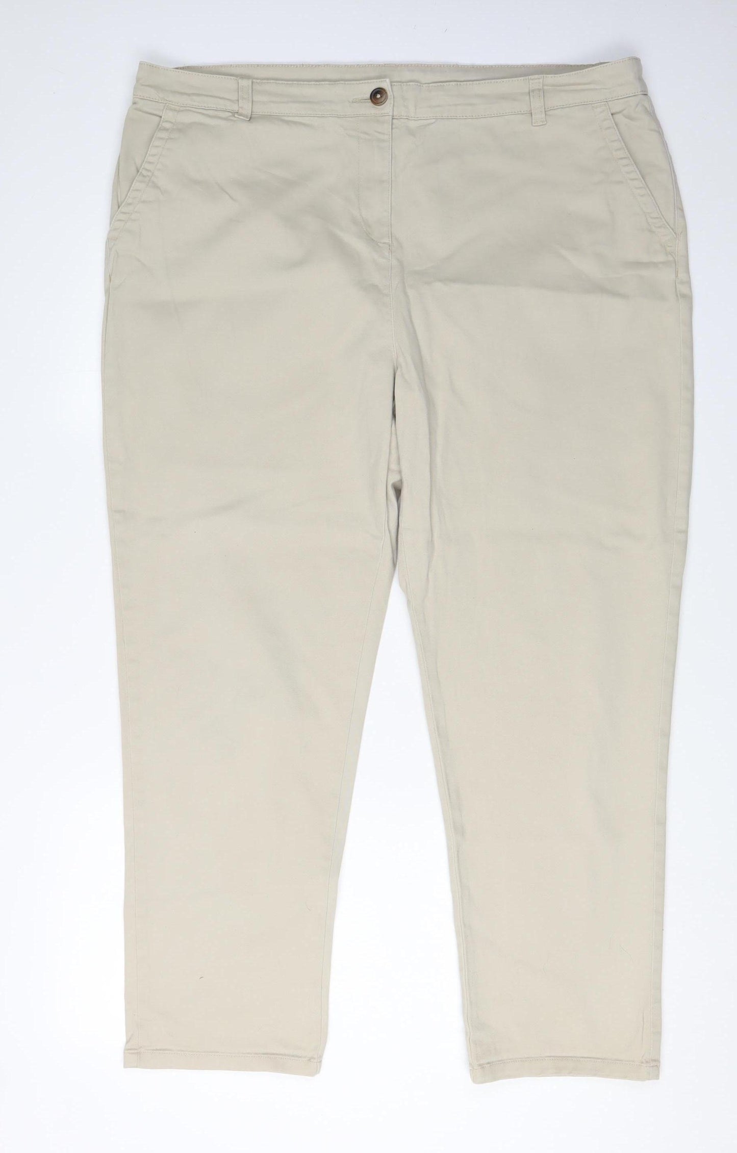 Peacocks Women Beige Khakis Jeans Size 18 Regular Fit