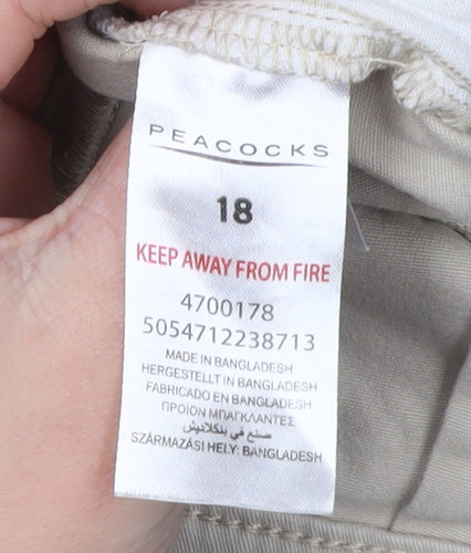 Peacocks Women Beige Khakis Jeans Size 18 Regular Fit