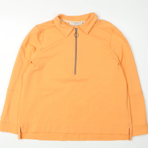 Bianca Women's Orange Collared 1/2 Zip Sweatshirt Size 16