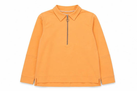 Bianca Women's Orange Collared 1/2 Zip Sweatshirt Size 16