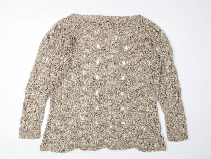Kocca Beige Open-Knit Pullover Jumper M Women