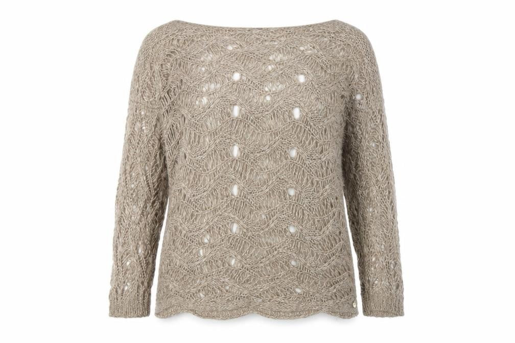 Front view of Kocca Beige Open-Knit jumper M Women