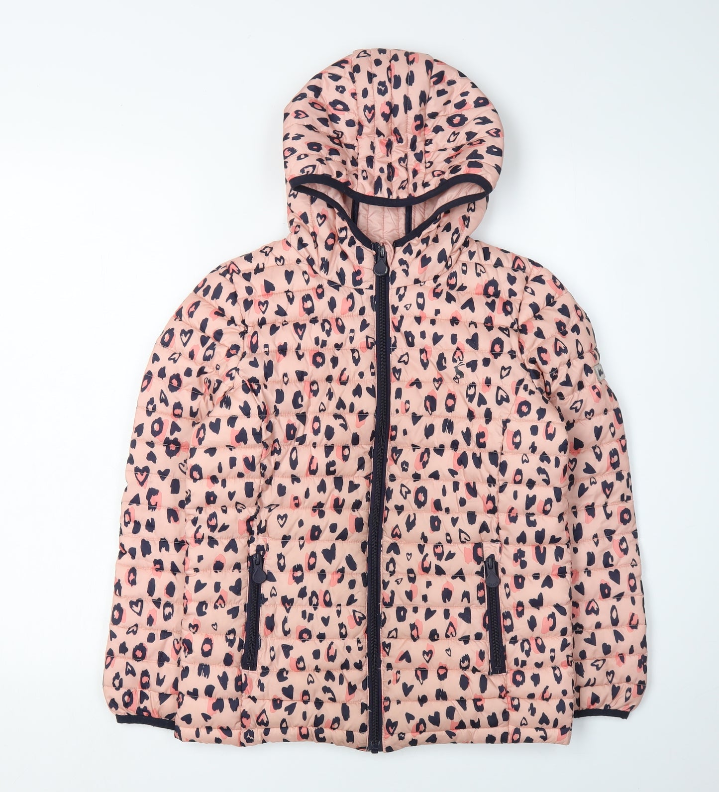 Joules Girls Pink Animal Print Puffer Jacket 9-10 Years