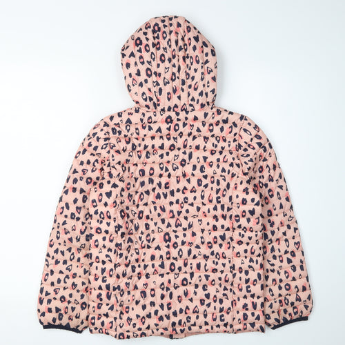 Joules Girls Pink Animal Print Puffer Jacket 9-10 Years