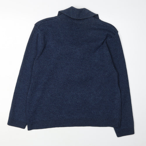 Autonomy Women's Blue Cowl Neck Pullover Jumper L