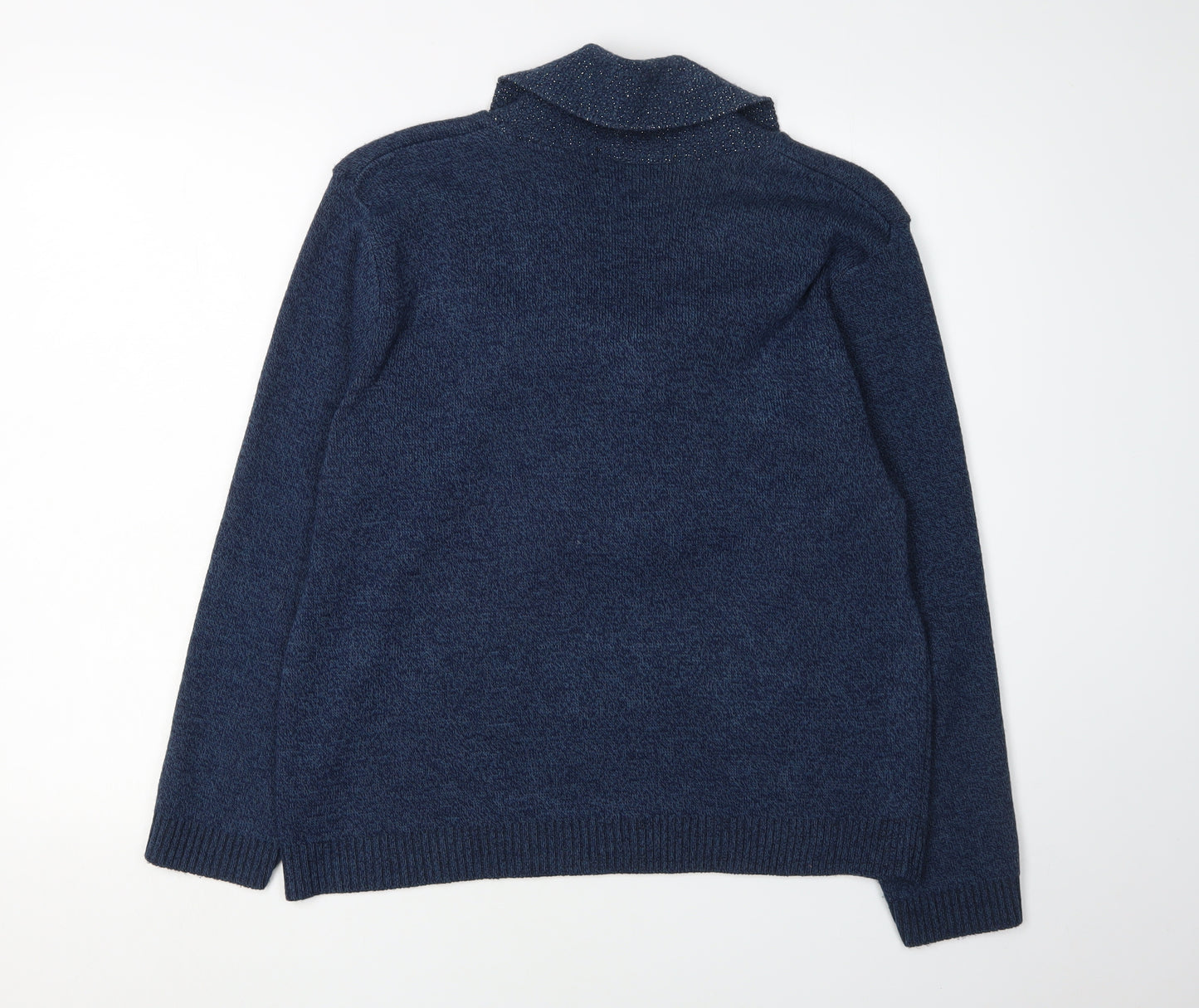 Autonomy Women's Blue Cowl Neck Pullover Jumper L