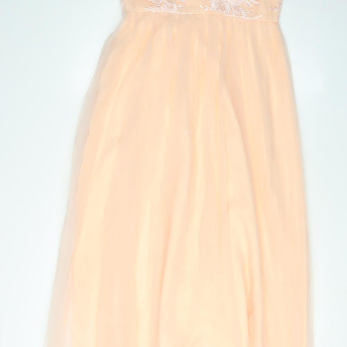 Chi Chi London Women Beige A-Line Dress Size 12