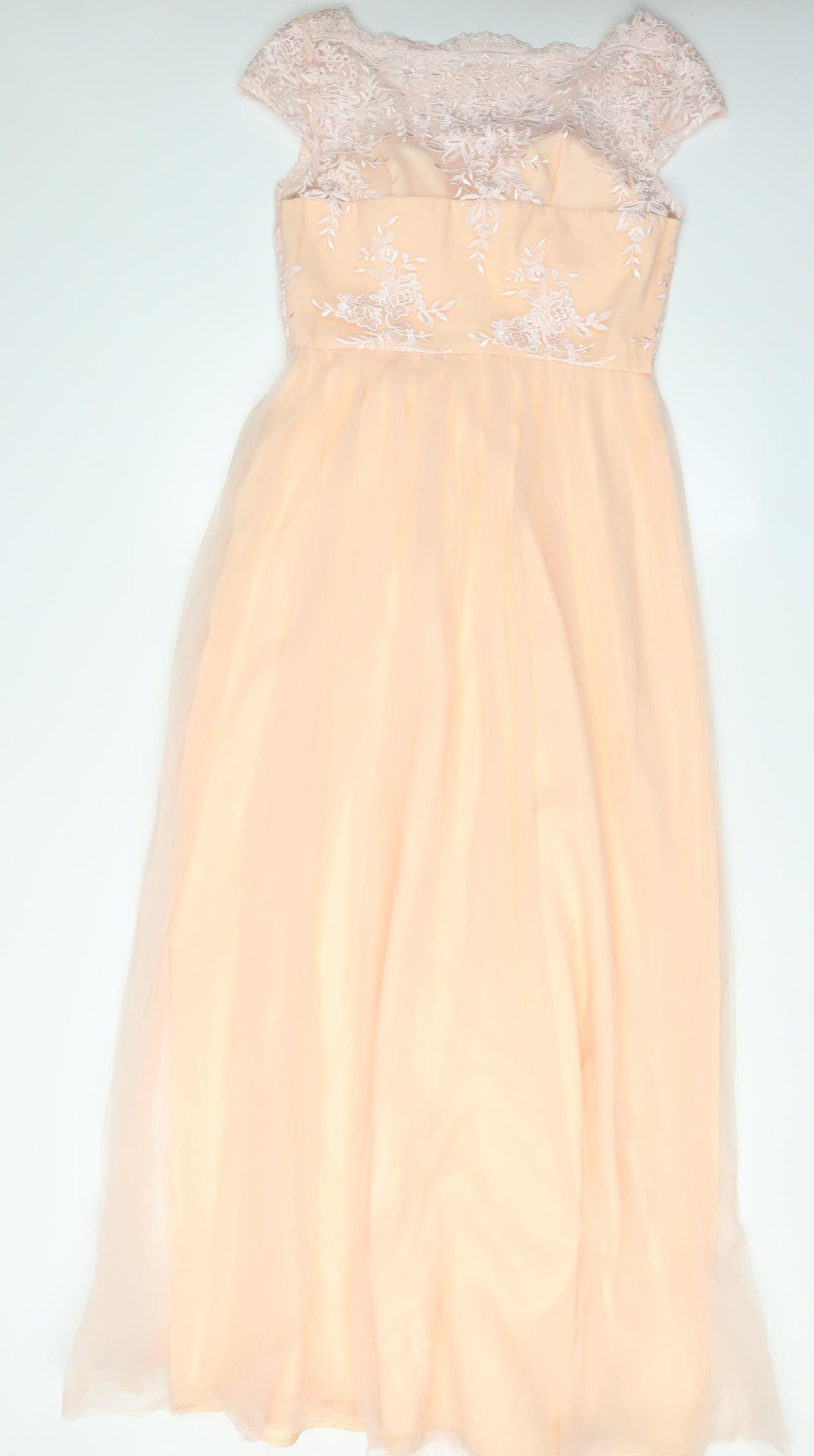 Chi Chi London Women Beige A-Line Dress Size 12