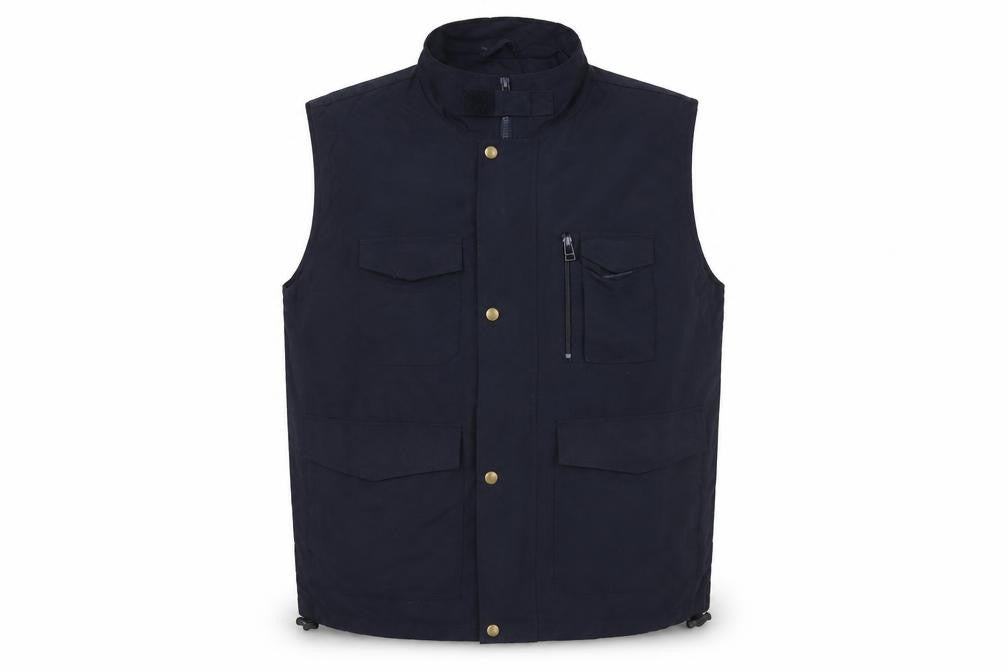 Front view of Trek & Trail Men's Blue Polyester Waistcoat M