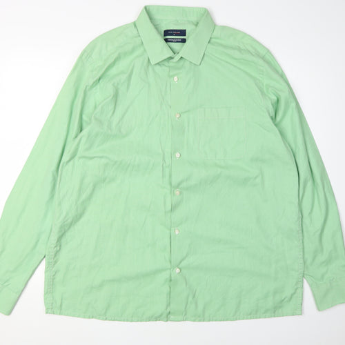 Peter England Men's Green Button-Up Shirt 46