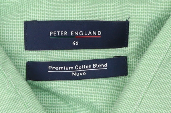 Peter England Men's Green Button-Up Shirt 46