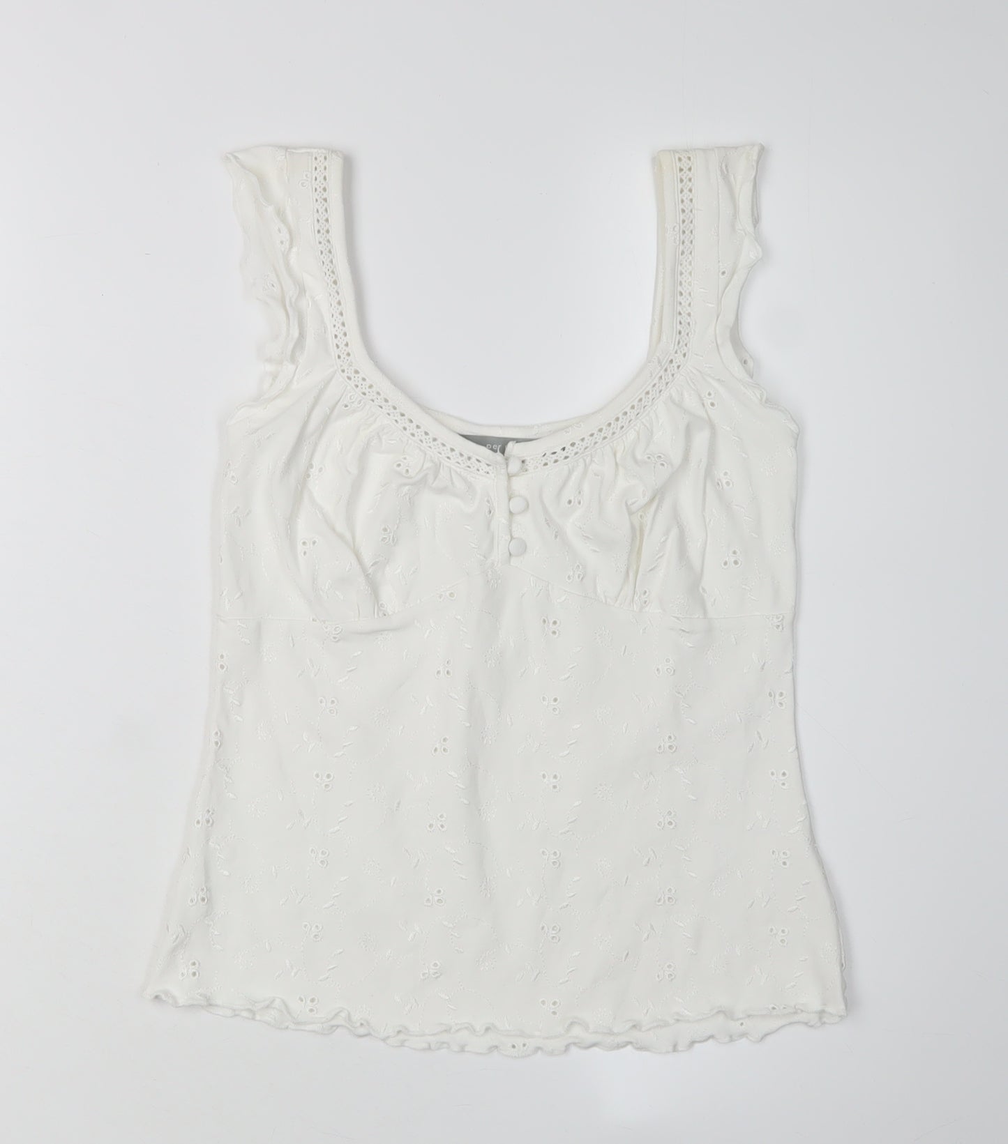 Per Una Women's White Cotton Camisole Tank, Size 10