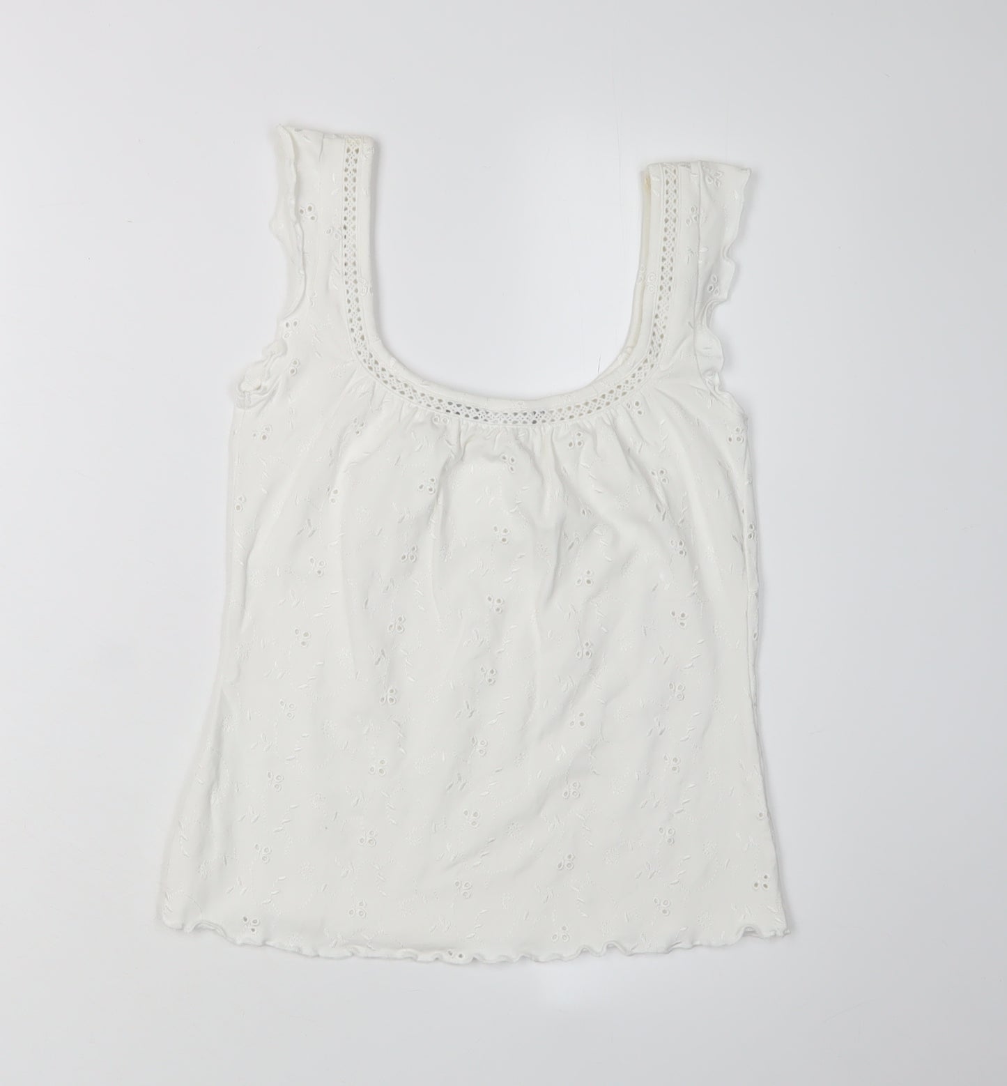 Per Una Women's White Cotton Camisole Tank, Size 10