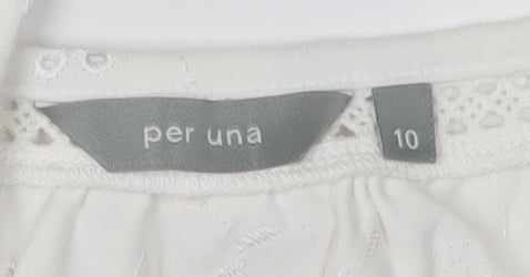 Per Una Women's White Cotton Camisole Tank, Size 10