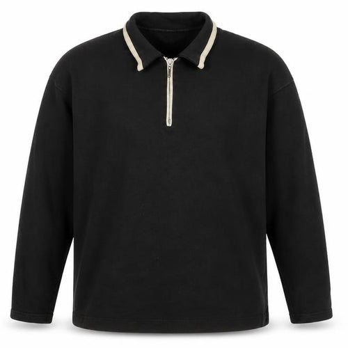 Moto Jeanswear Men's Black 1/4 Zip Sweatshirt L