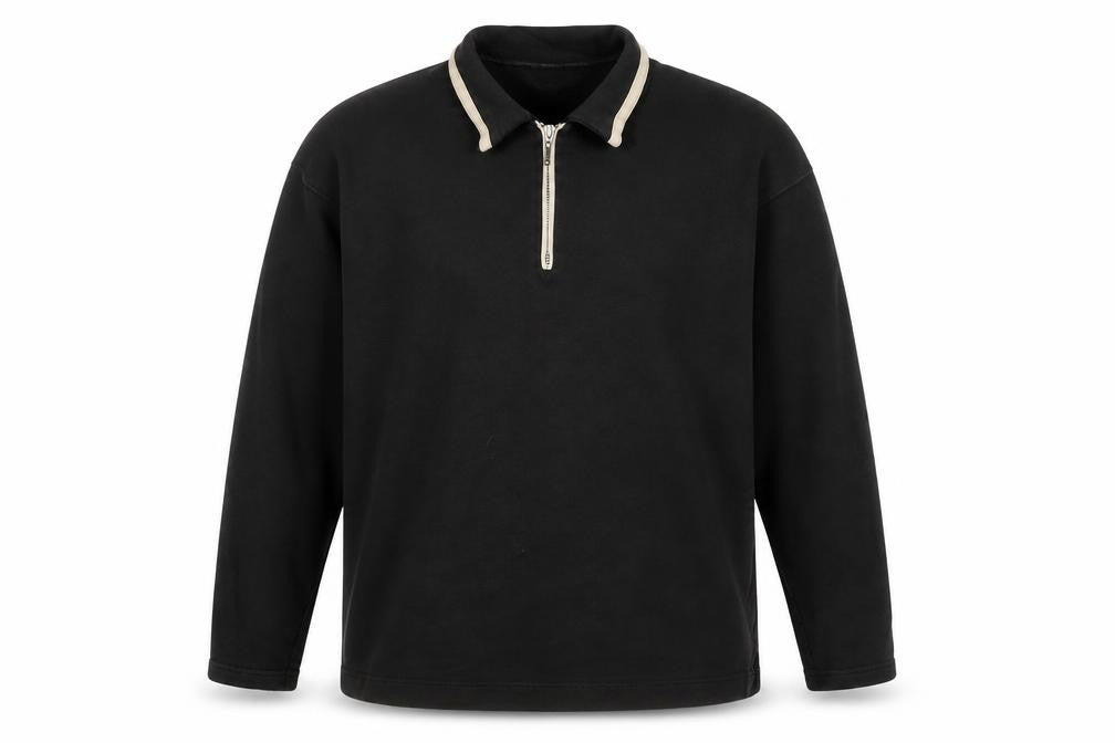Moto Jeanswear Men's Black 1/4 Zip Sweatshirt L