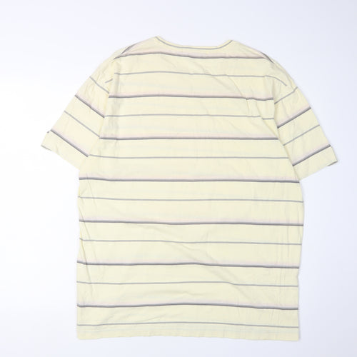 Fullcircle Men's Beige Striped Short Sleeve T-Shirt XL