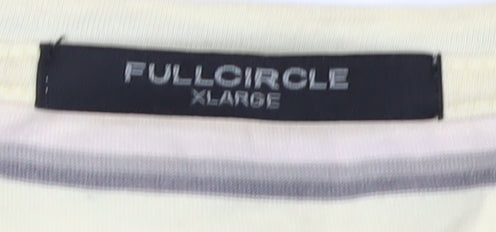 Fullcircle Men's Beige Striped Short Sleeve T-Shirt XL