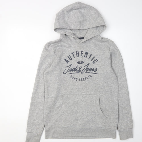 Jack & Jones Boys Grey Pullover Hoodie, 14 Years, Casual Wear