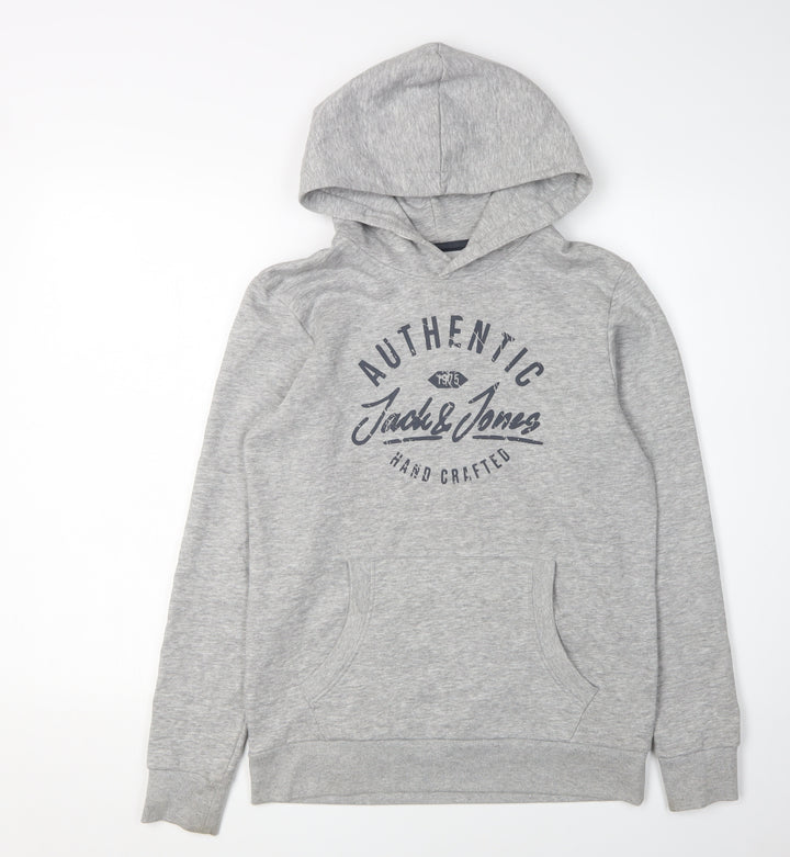 Jack & Jones Boys Grey Pullover Hoodie, 14 Years, Casual Wear
