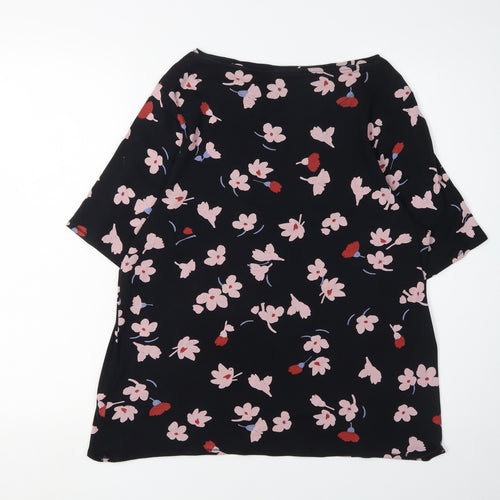 Marks and Spencer Women's Black Floral Blouse, Size 20