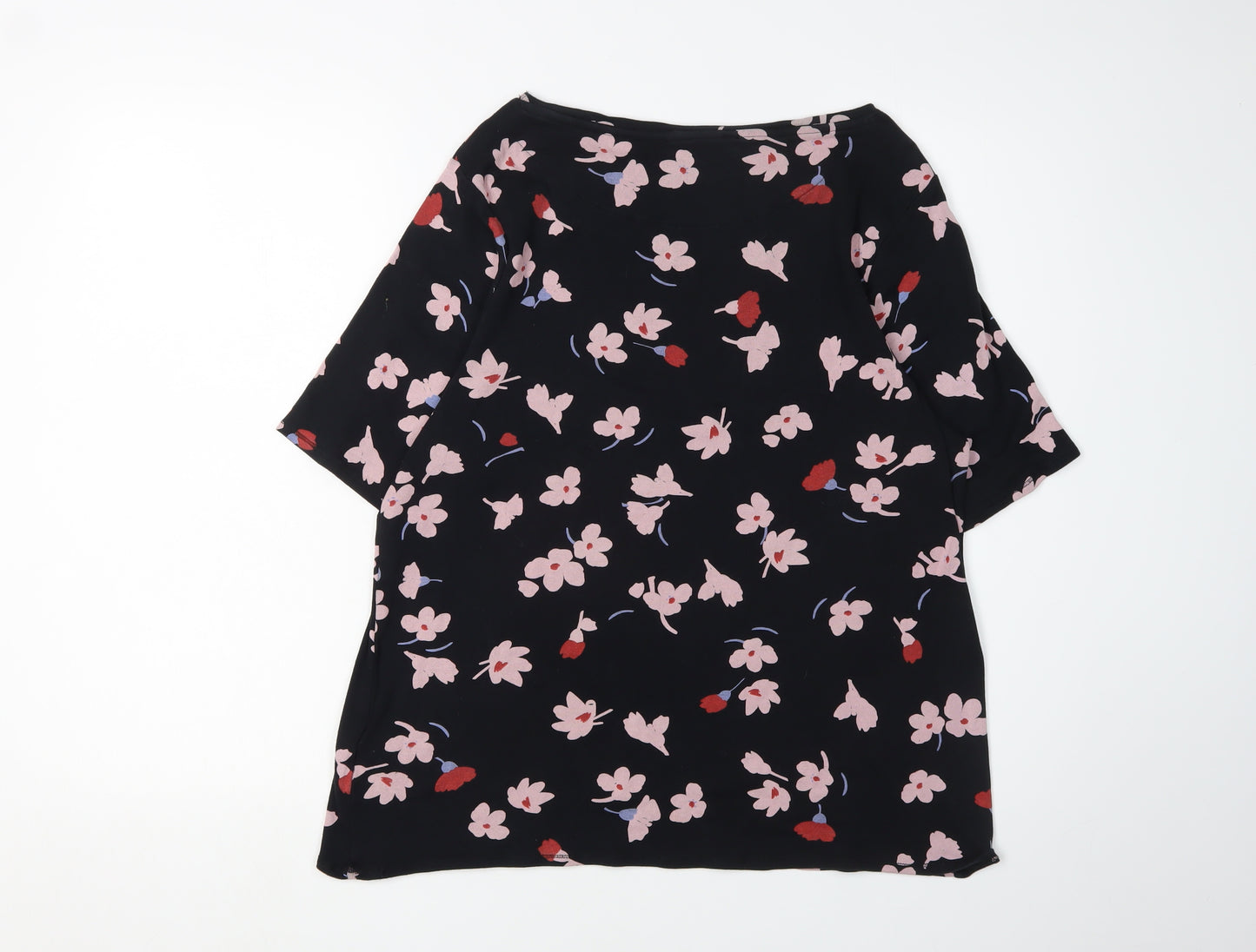 Marks and Spencer Women's Black Floral Blouse, Size 20