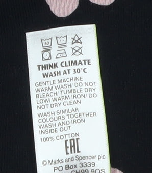 Marks and Spencer Women's Black Floral Blouse, Size 20