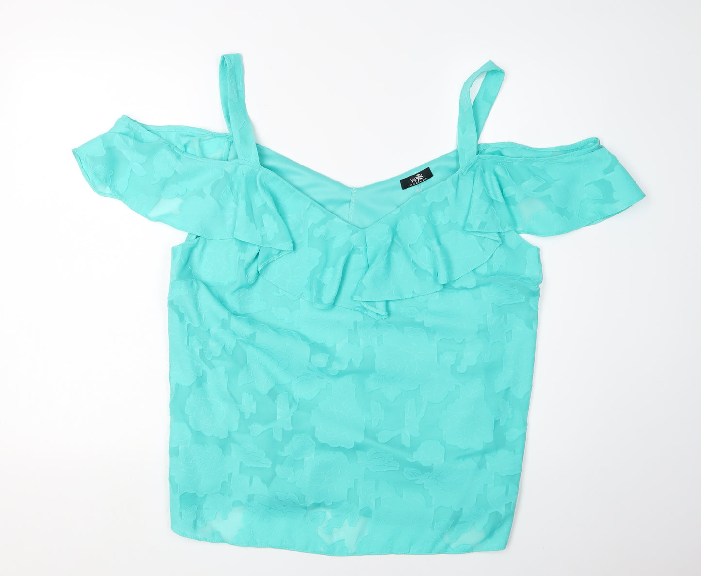 Wallis Women's Blue Off-Shoulder Ruffle Blouse Size 18