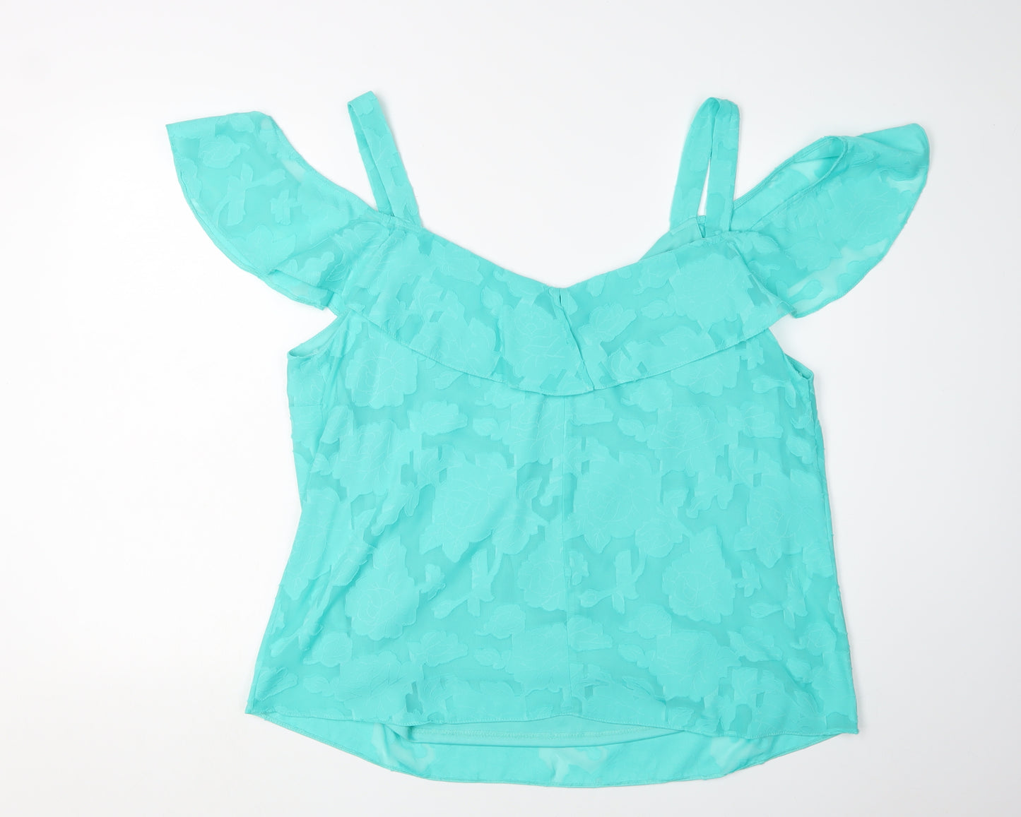 Wallis Women's Blue Off-Shoulder Ruffle Blouse Size 18