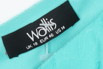 Wallis Women's Blue Off-Shoulder Ruffle Blouse Size 18