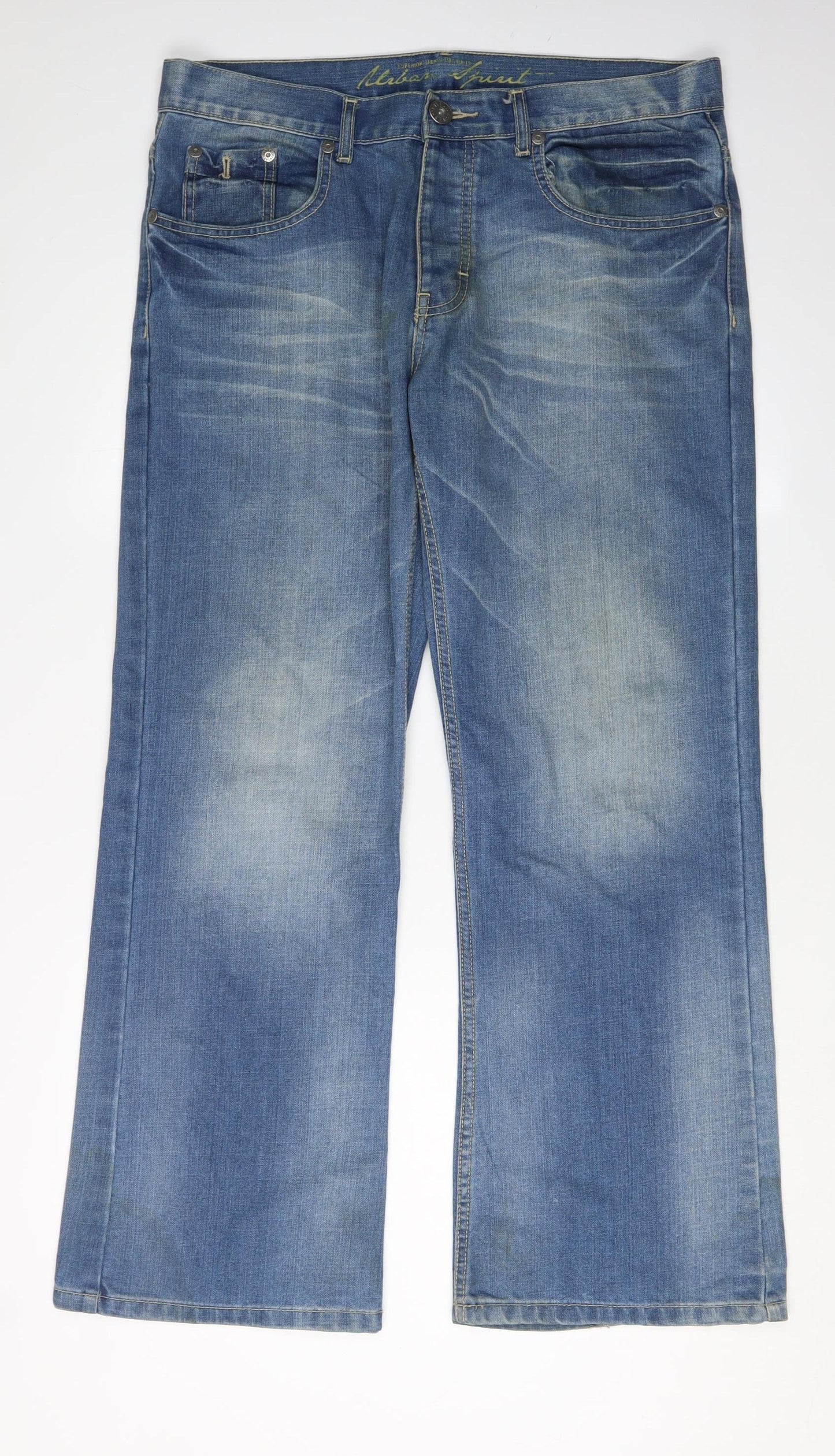 Urban Spirit Men's Blue Straight Leg Jeans, Size 36