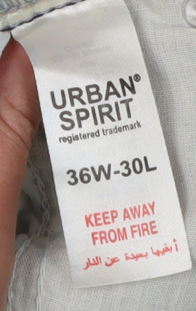 Urban Spirit Men's Blue Straight Leg Jeans, Size 36