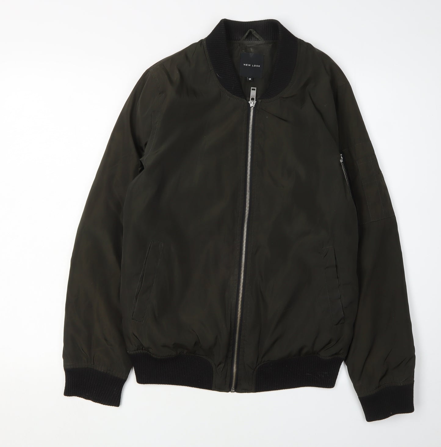 New Look Women’s Green Bomber Jacket, Size 10