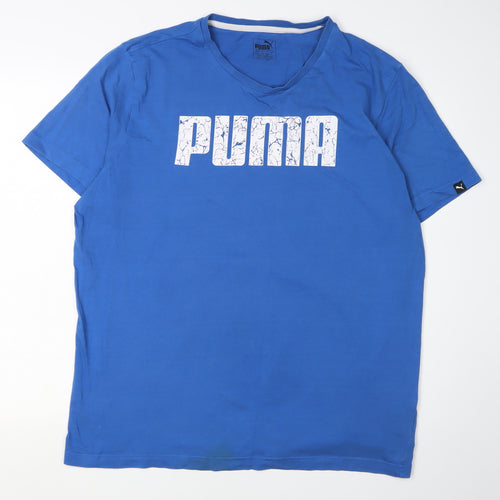 Puma Men's Blue XL Sports T-Shirt with Logo