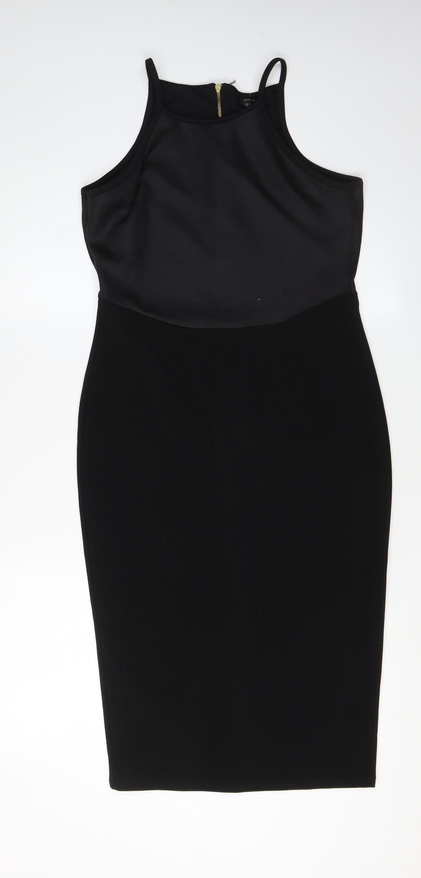 River Island Women's Black Bodycon Midi Dress - Size 14