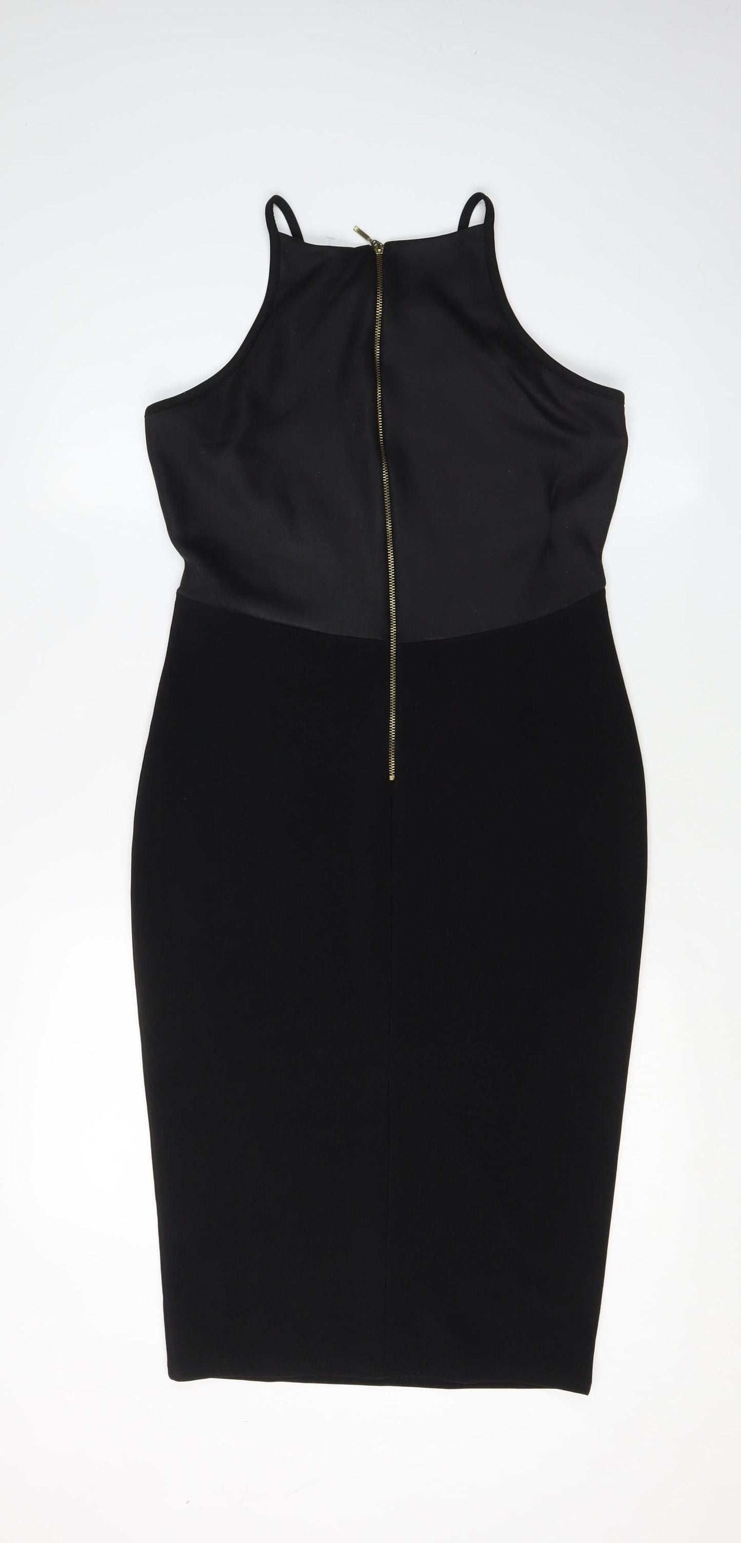 River Island Women's Black Bodycon Midi Dress - Size 14