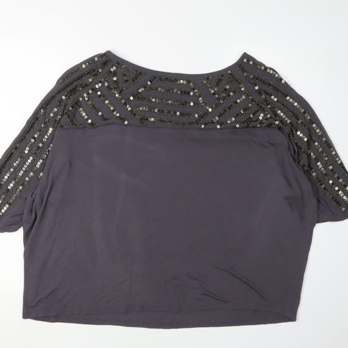 Monsoon Women's Grey Embellished T-Shirt M